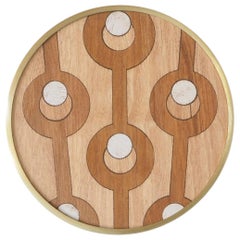 Genesini Wall Hanger in Wood with Gold Rim by Davide Aquini for Portego