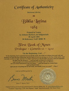 Genesis Beginnings, Super-Portfolio, Four-Leaf Set from a 1484 Latin Bible