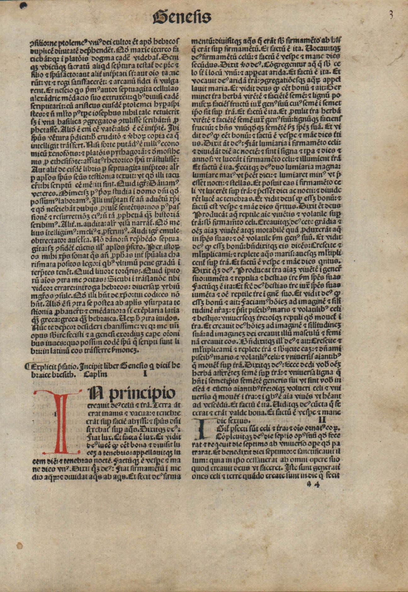 Italian Genesis Beginnings, Super-Portfolio, Four-Leaf Set from a 1484 Latin Bible For Sale