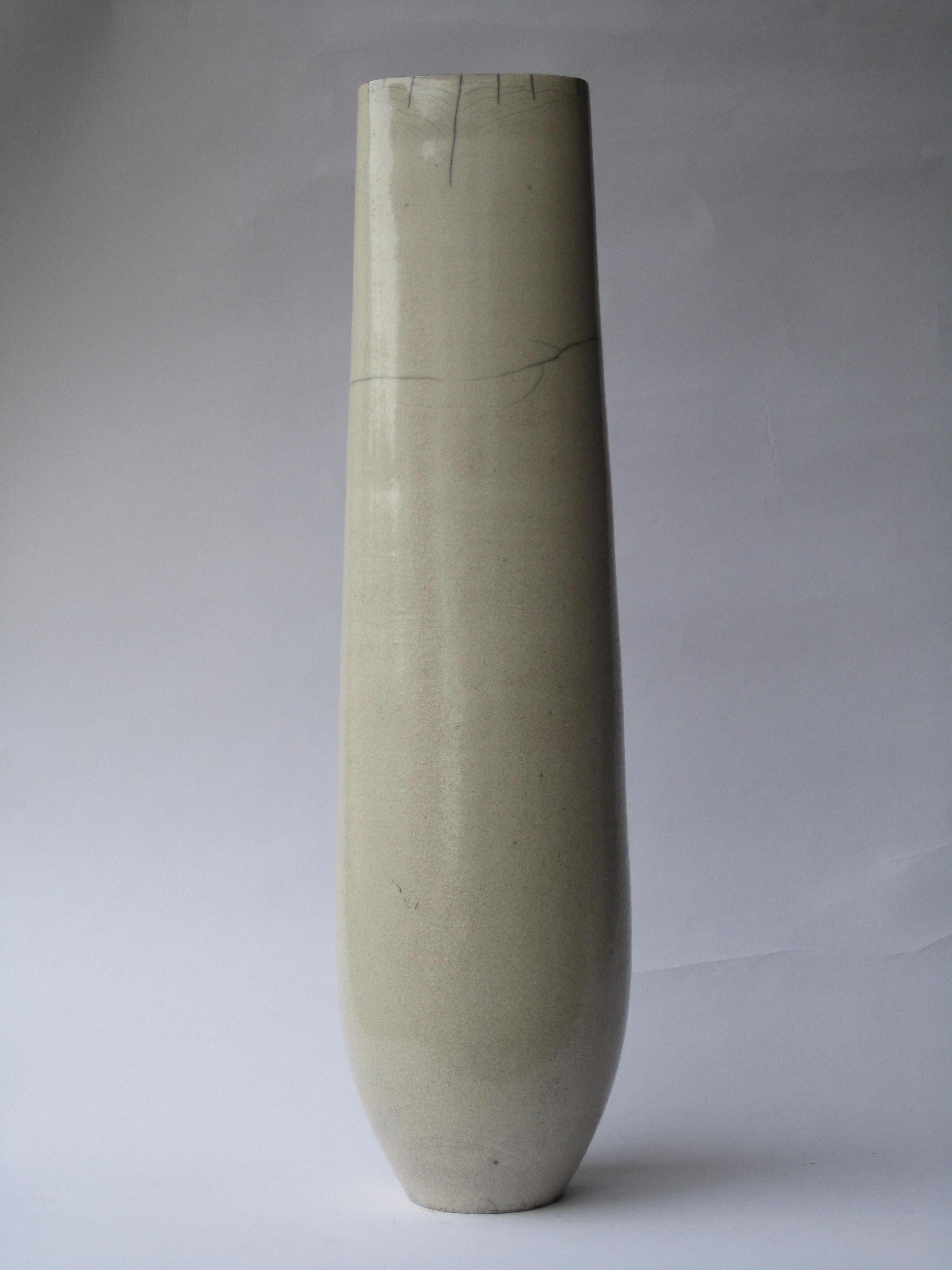 French Genesis I, Raku Fired Vase For Sale