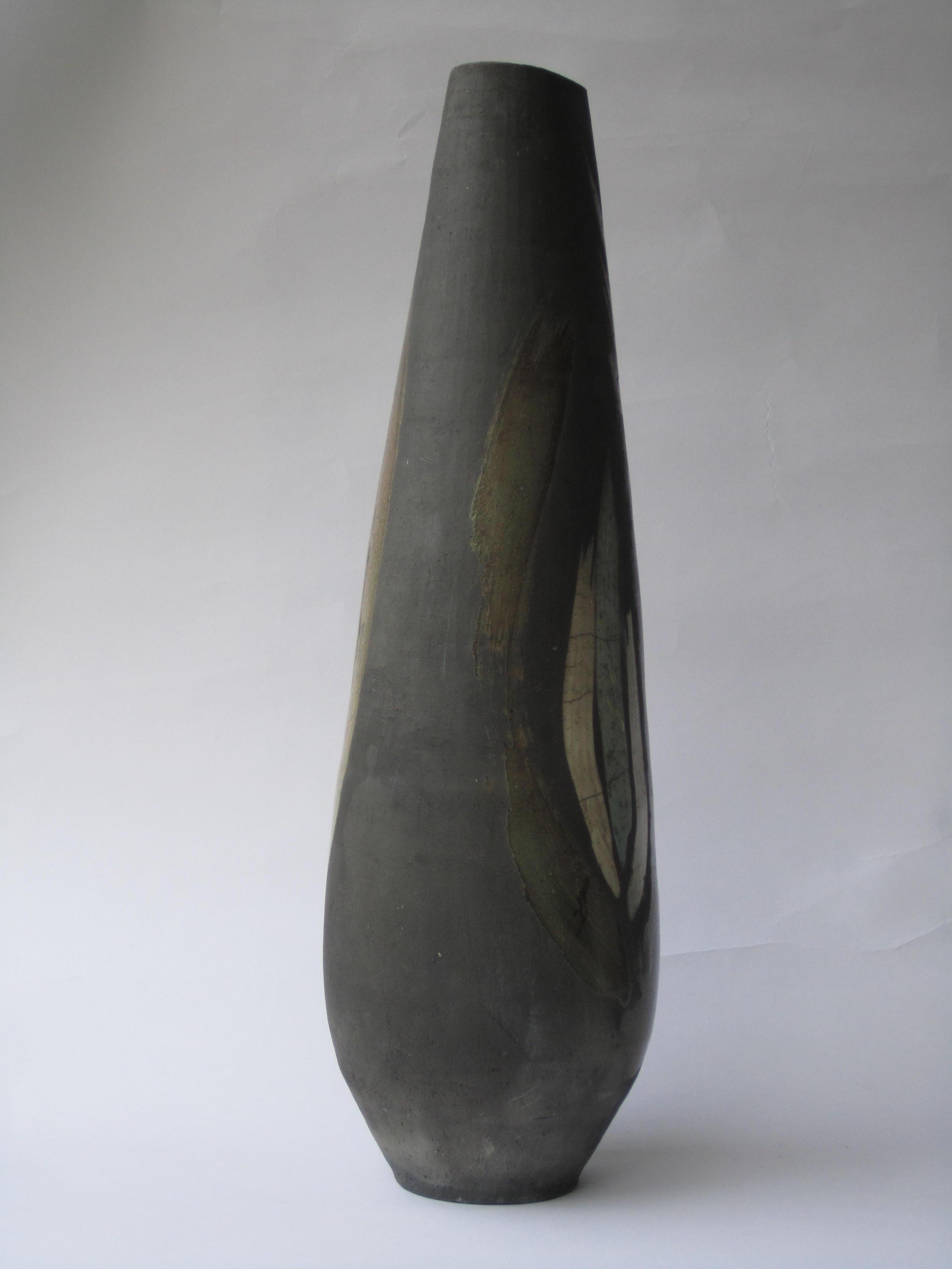 Contemporary Genesis III, Raku Fired Vase For Sale
