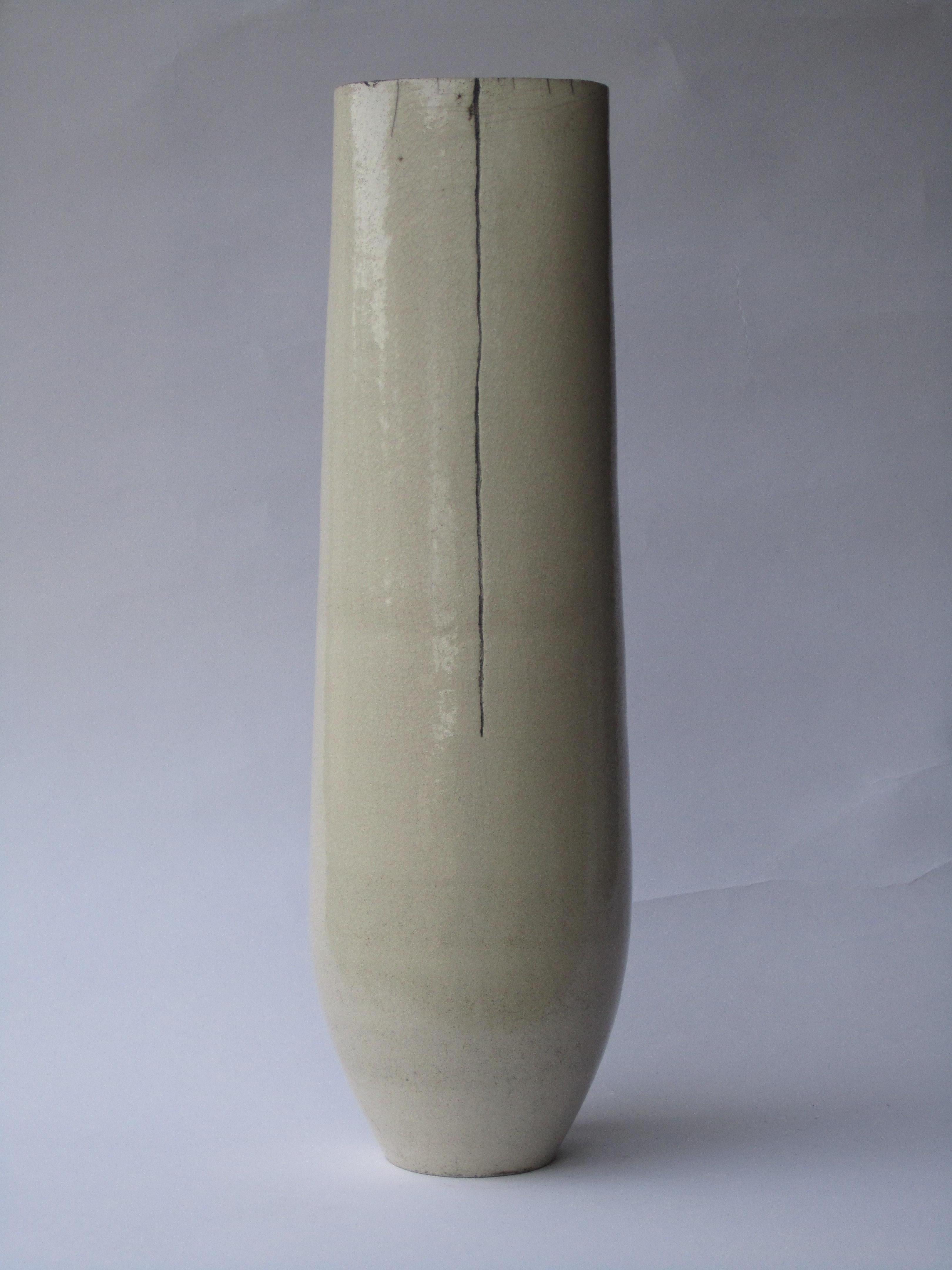 French Genesis VI, Raku Fired Vase For Sale