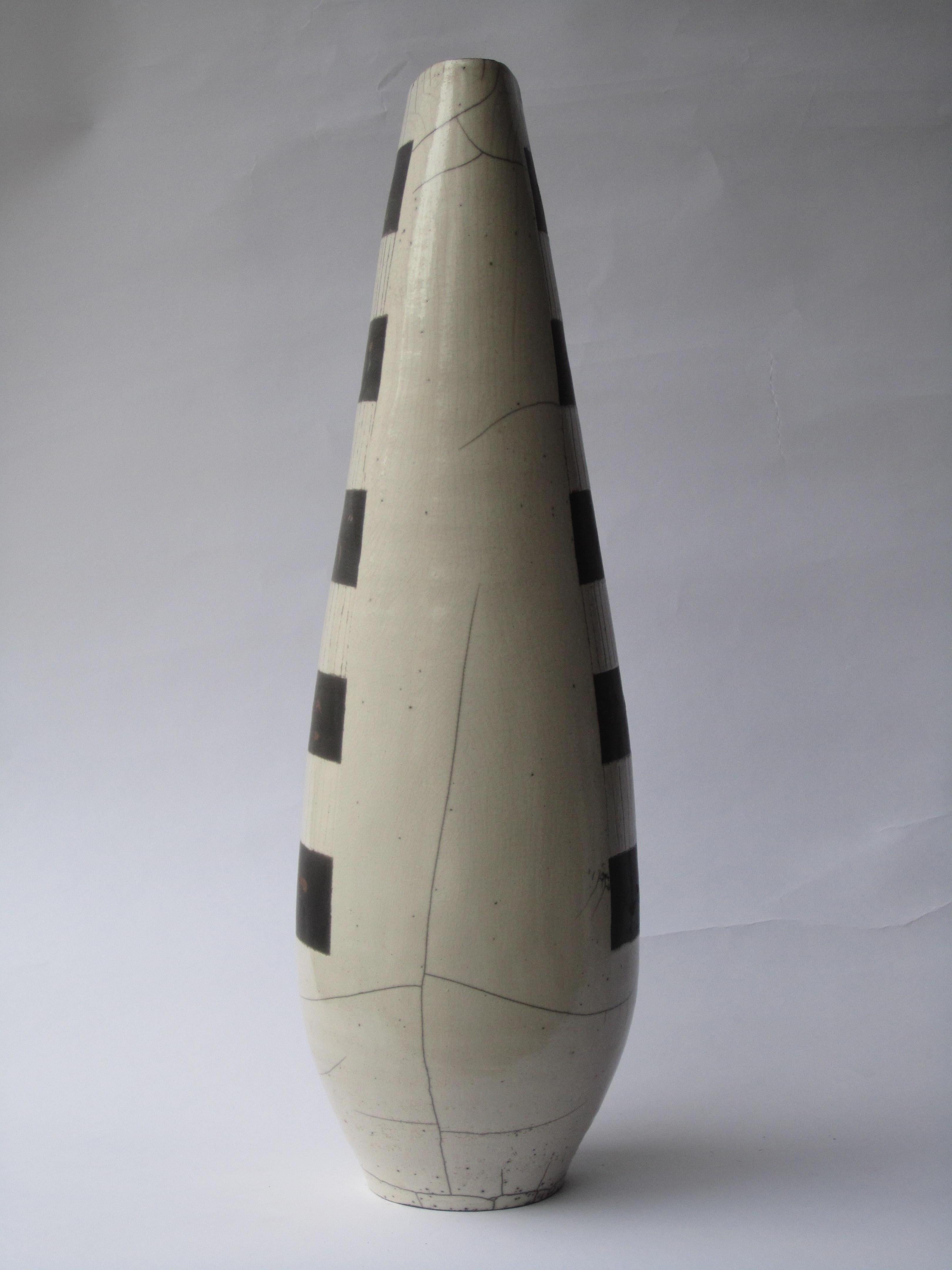 Contemporary Genesis VIII, Raku Fired Vase For Sale