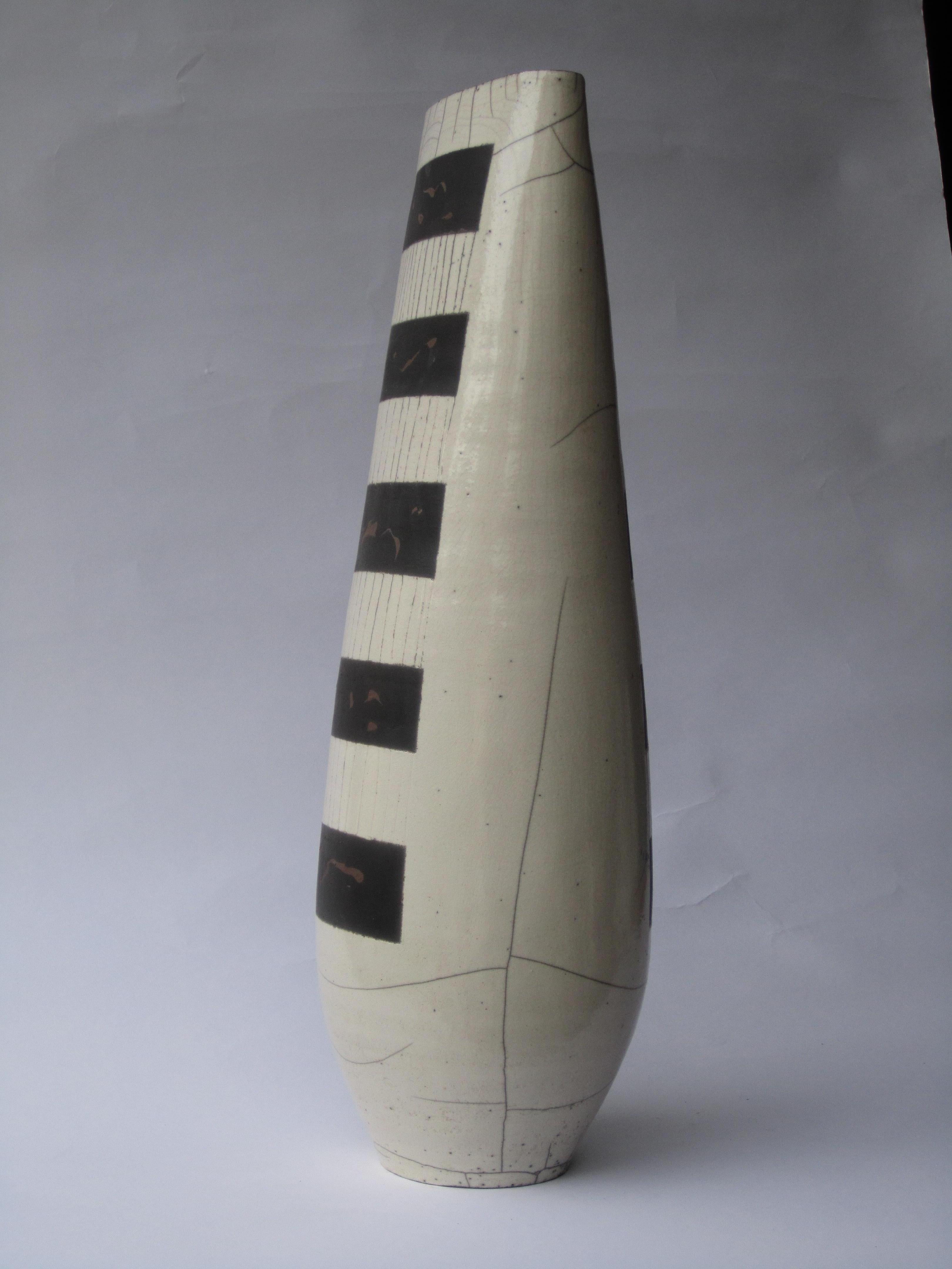 Ceramic Genesis VIII, Raku Fired Vase For Sale