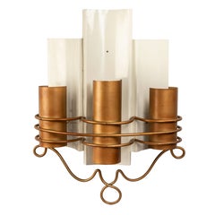 Genet & Michon, métal, bronze, appliques, brossées et peintes, mi-siècle moderne