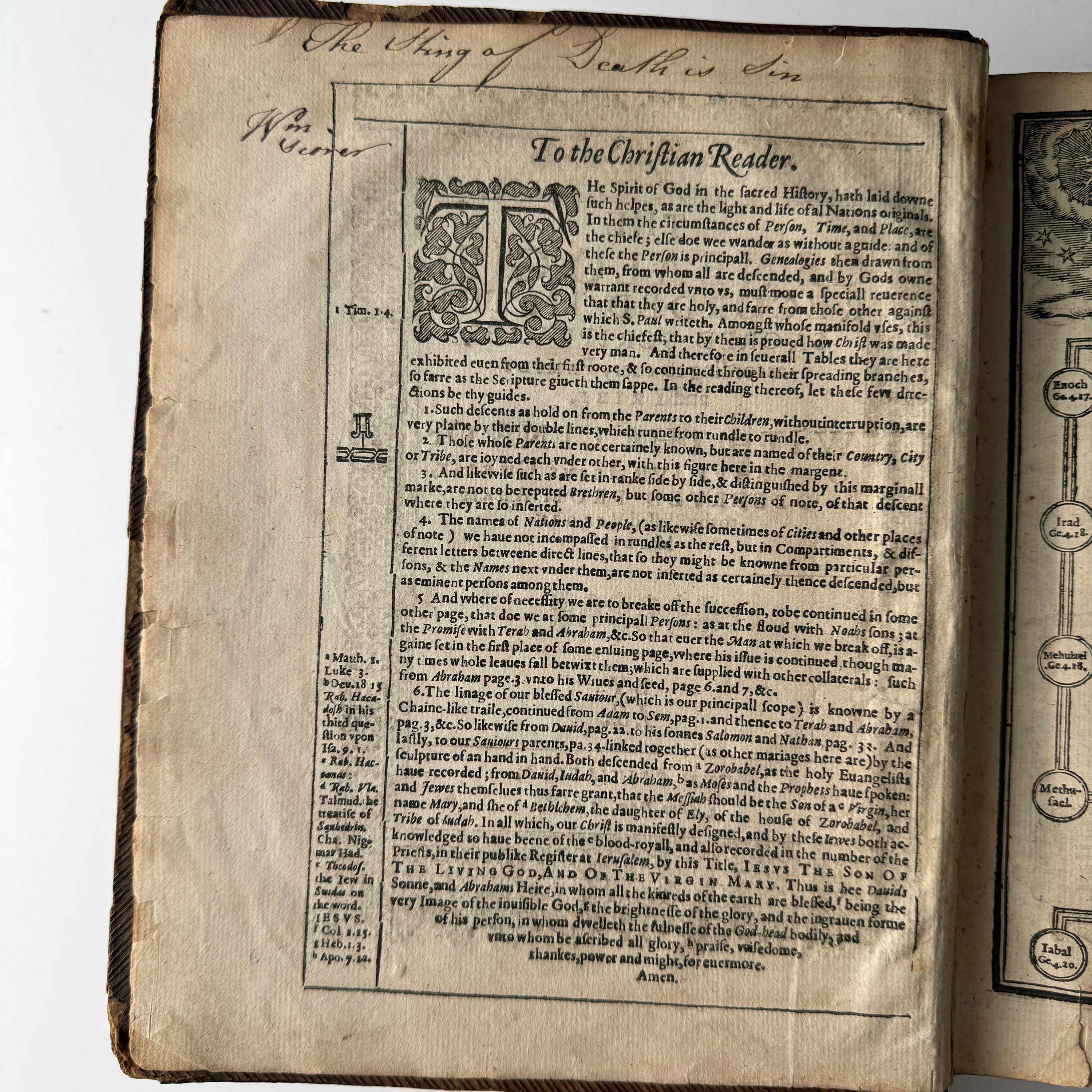 Bible de Geneva, Christopher Barker, Londres, datée de 1599 en vente 7