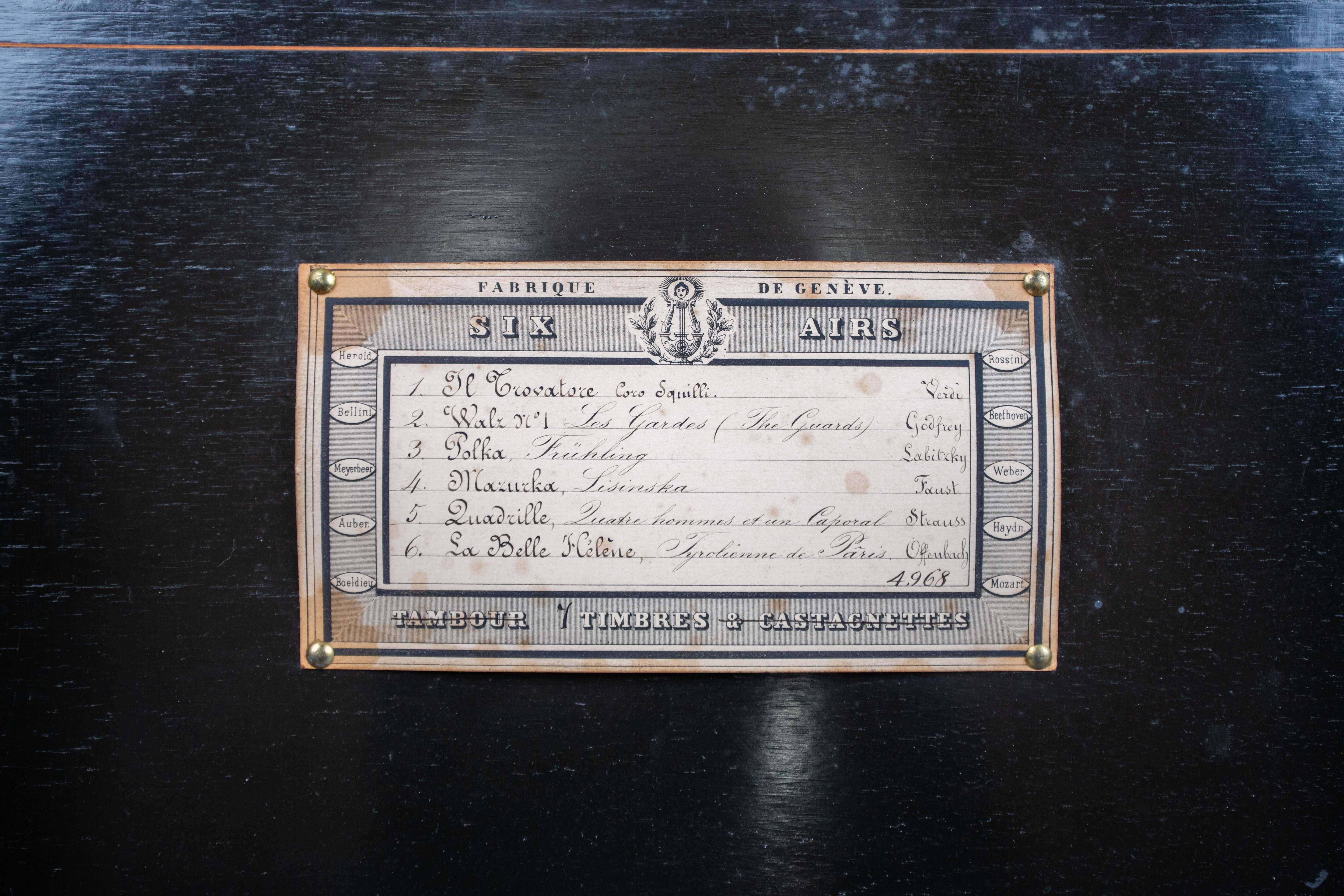 Geneva music box with bells For Sale 2