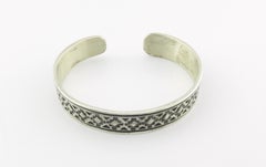 Geneva Ramone Navajo Stamped Oxidized Sterling Silver Cuff Bracelet