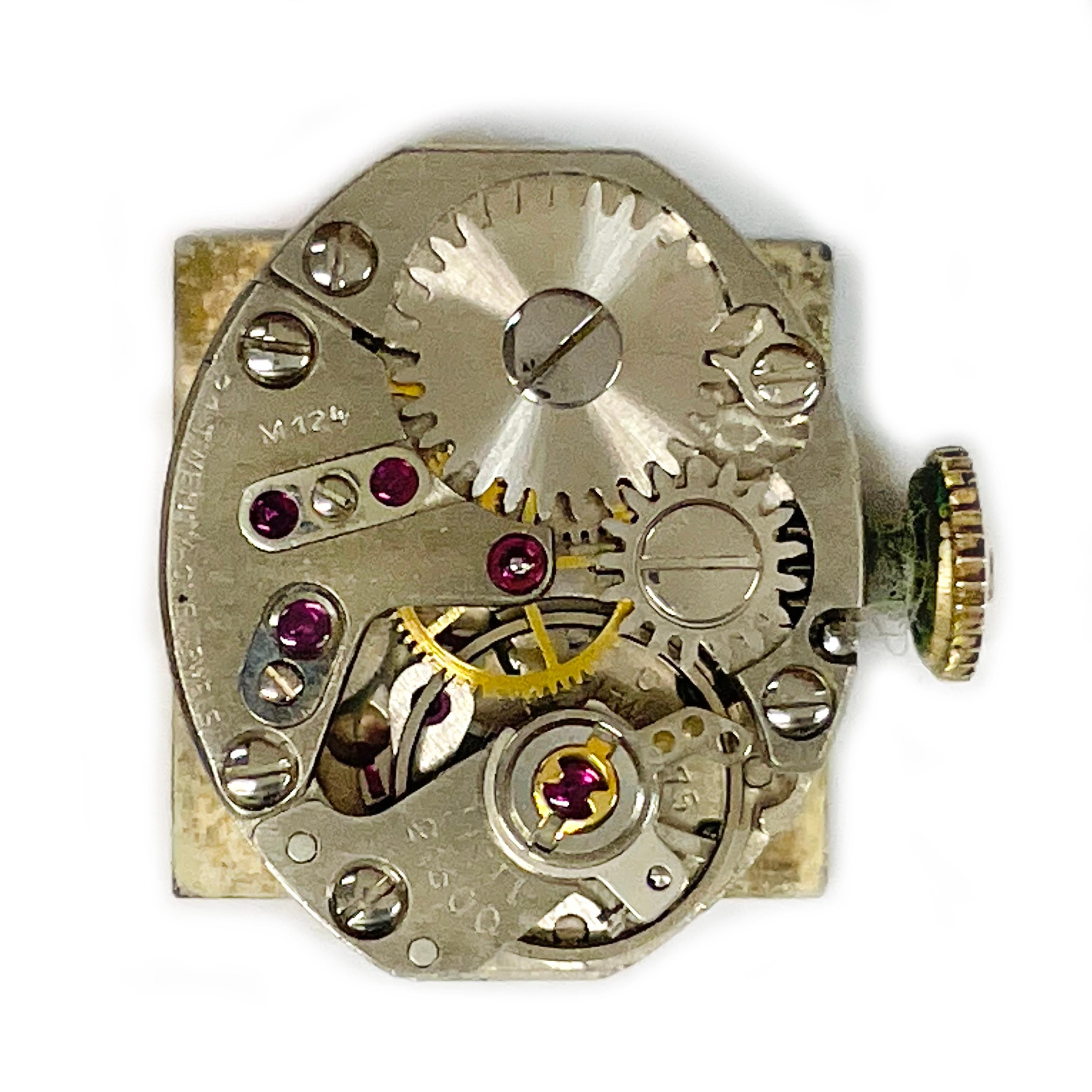 Men's Geneva Yellow Gold 17 Jewels Opal Diamond Wristwatch For Sale