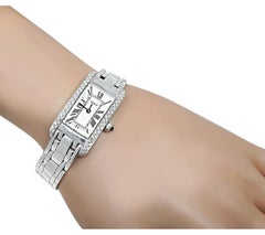Geneve 0.90ct Diamond 14k White Gold Watch