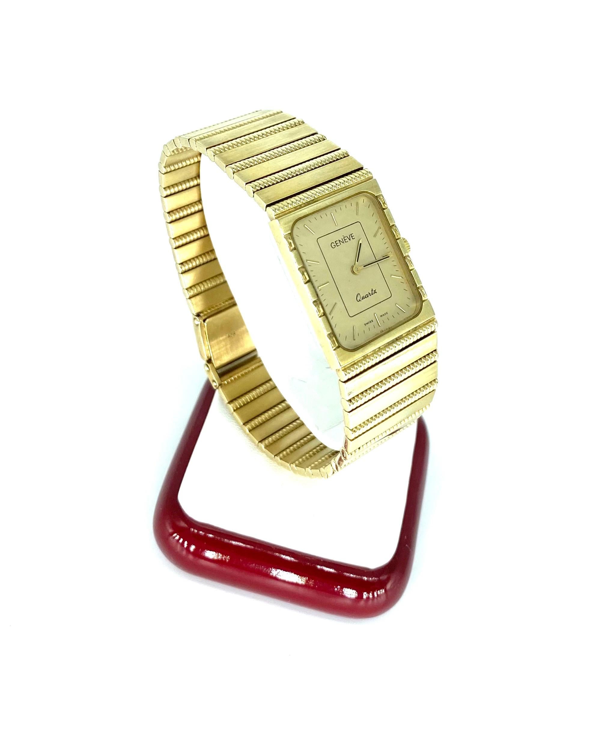 Geneve 14k Gold Fancy Nugget Design Bracelet Montre suisse  Pour hommes en vente