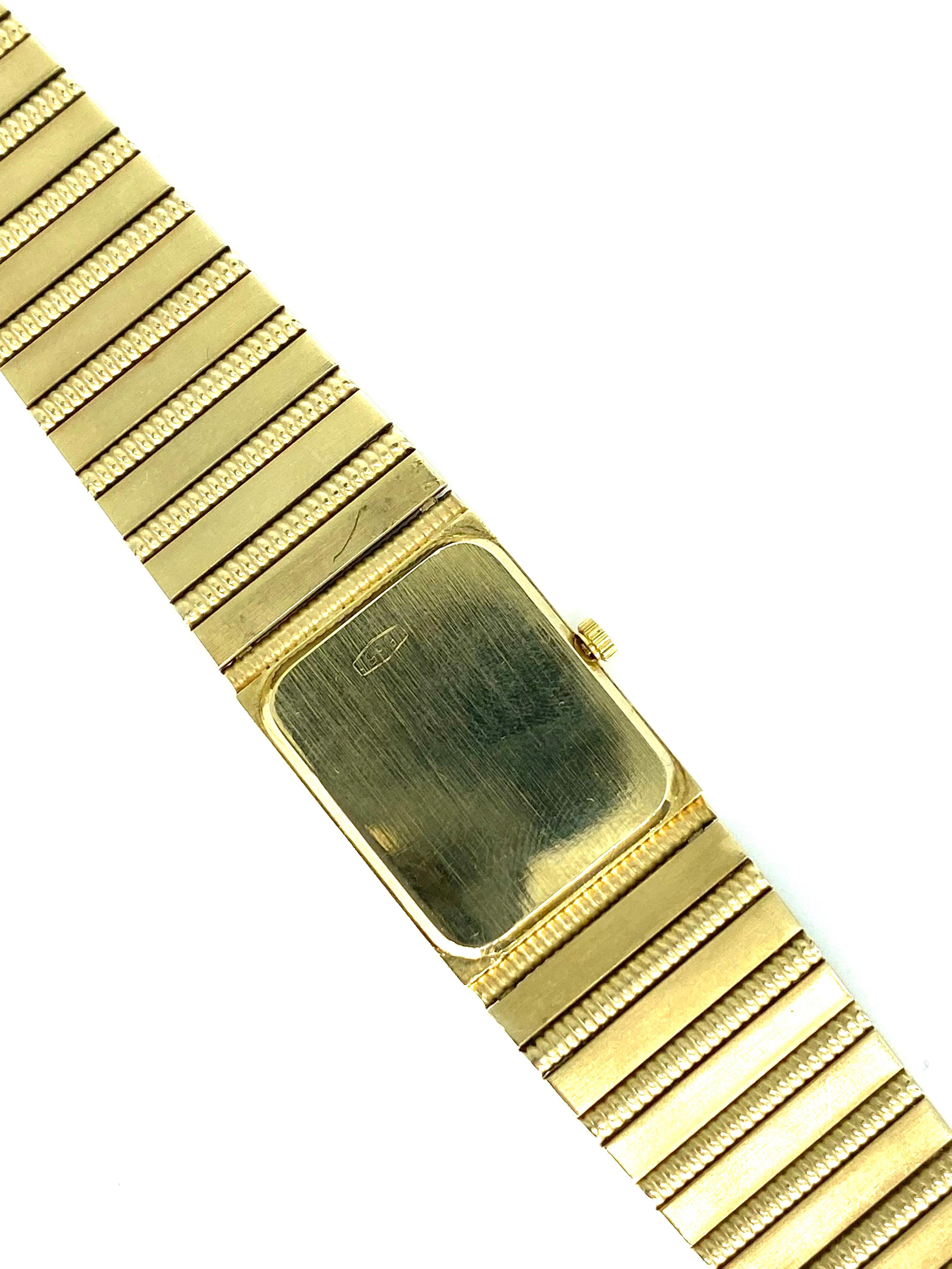 Geneve 14k Gold Fancy Nugget Design Bracelet Swiss Watch For Sale 2