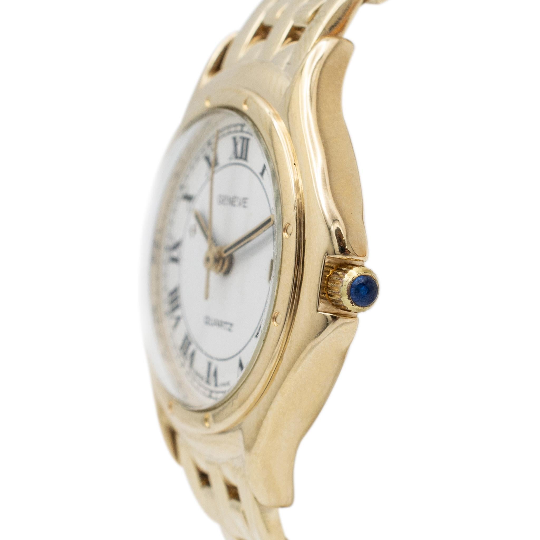 geneves quartz uhr 18k vergoldet