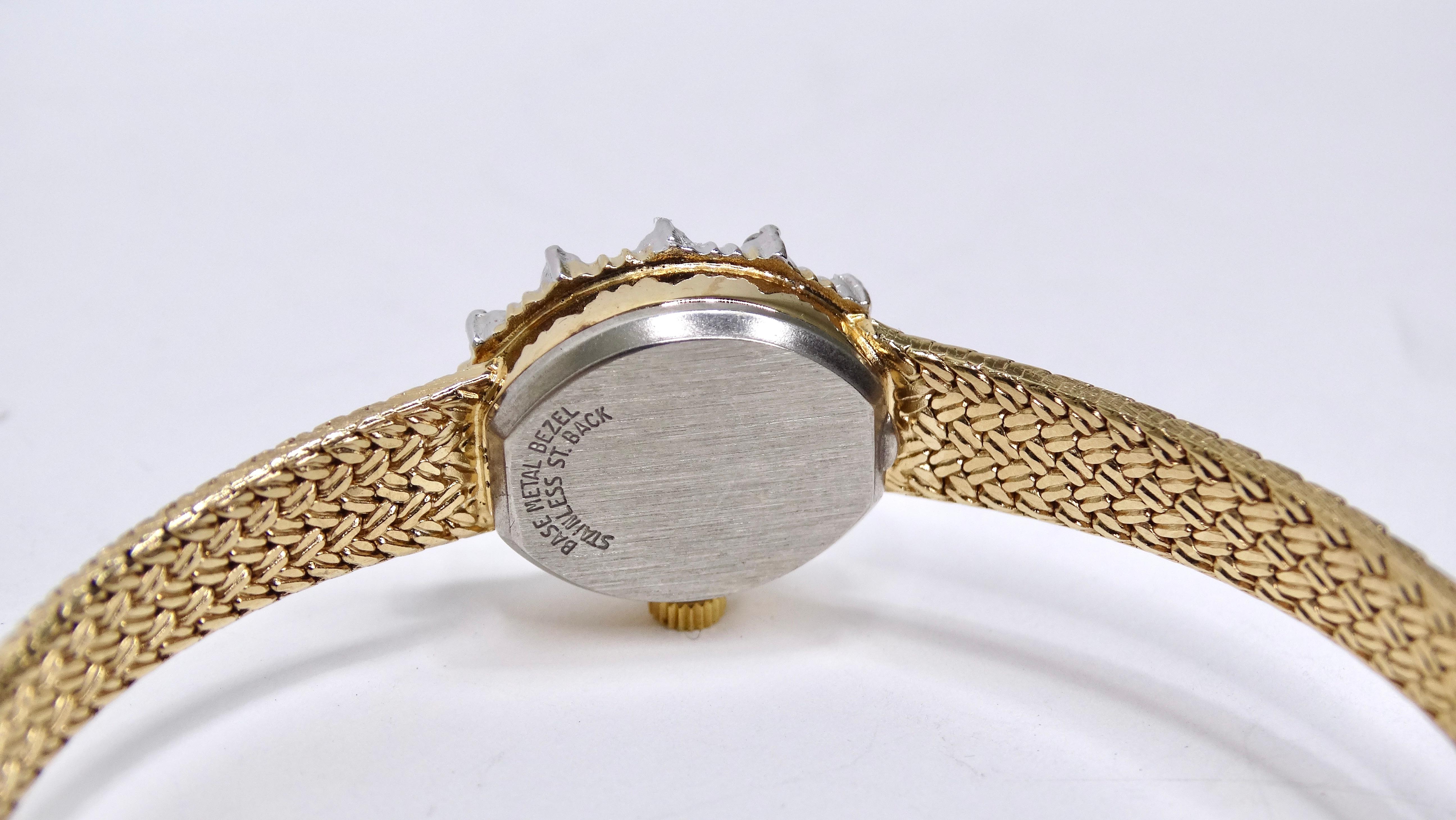 vintage geneve 14k gold watch with diamonds