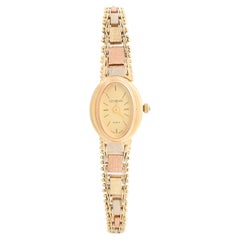 Vintage Geneve Ladies 14K Trigold Quartz Watch