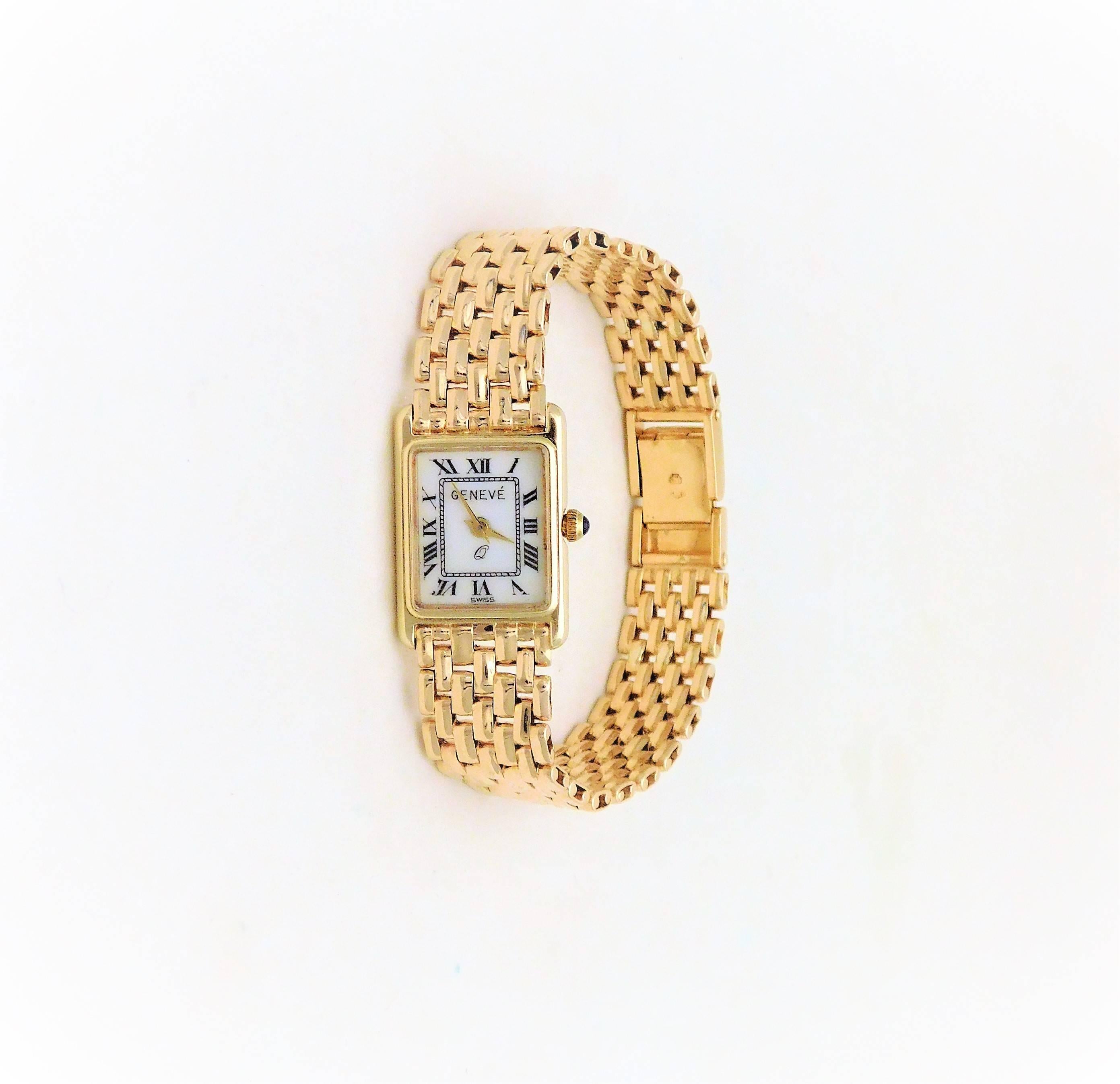 Geneve Ladies yellow Gold Vintage quartz Wristwatch, Circa 1970 5