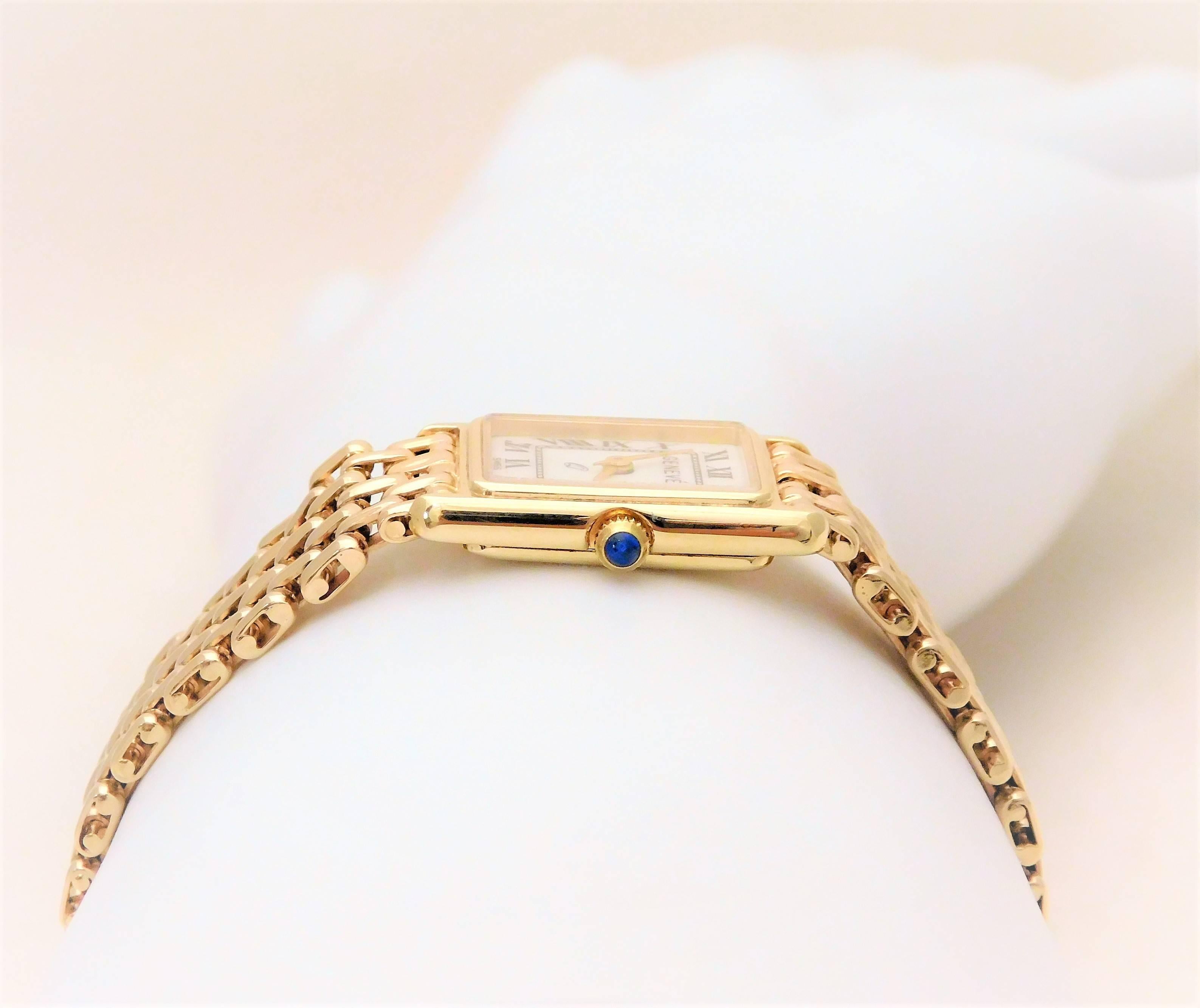 Women's Geneve Ladies yellow Gold Vintage quartz Wristwatch, Circa 1970