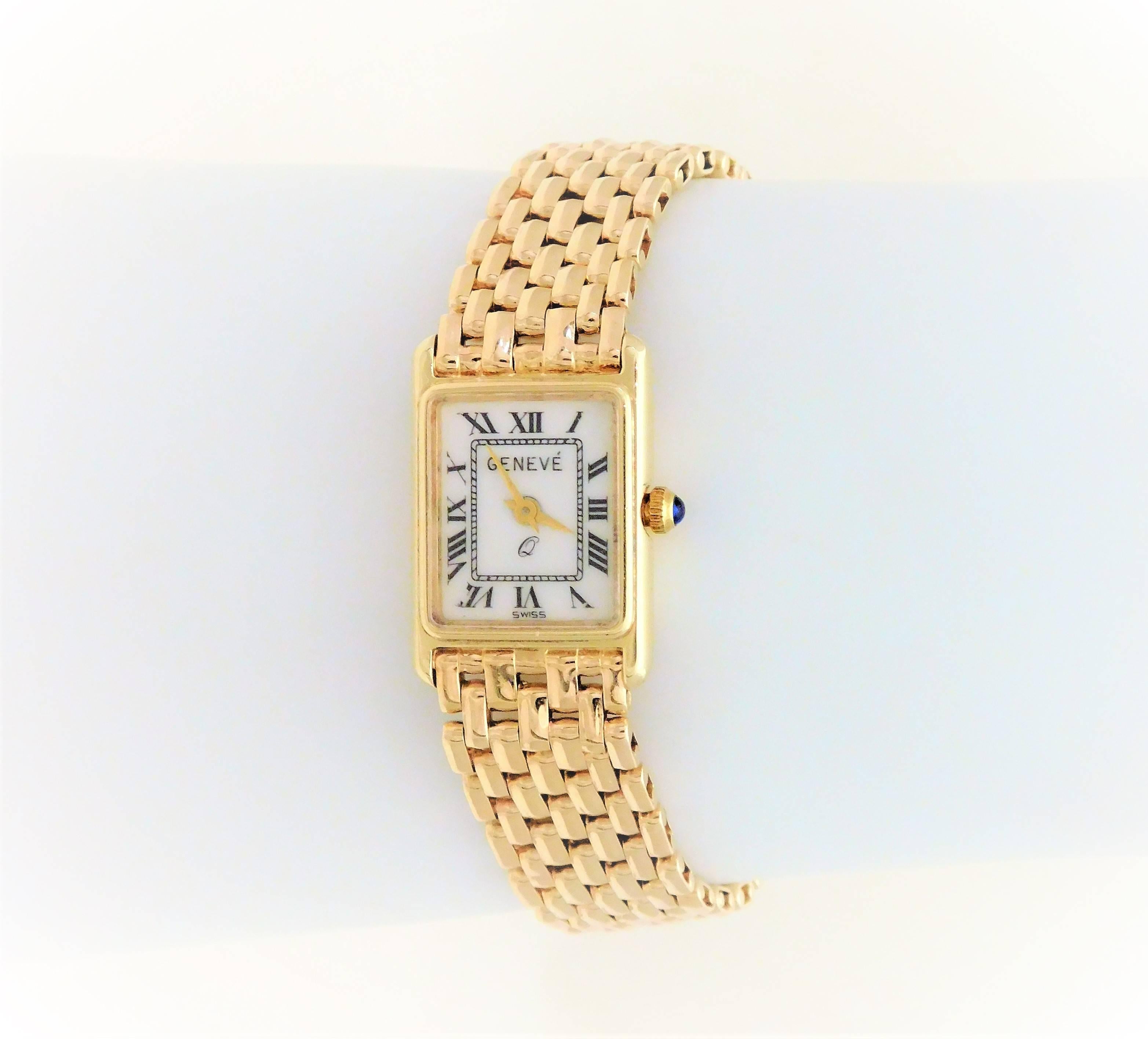 Geneve Ladies yellow Gold Vintage quartz Wristwatch, Circa 1970 1