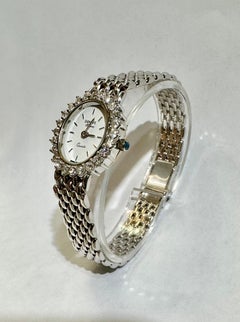 Geneve "Supreme"14k White Gold & Diamond Ladies Watch