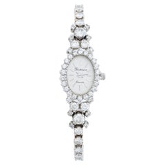 Geneve Vintage Diamond 14k White Gold Ladies Watch