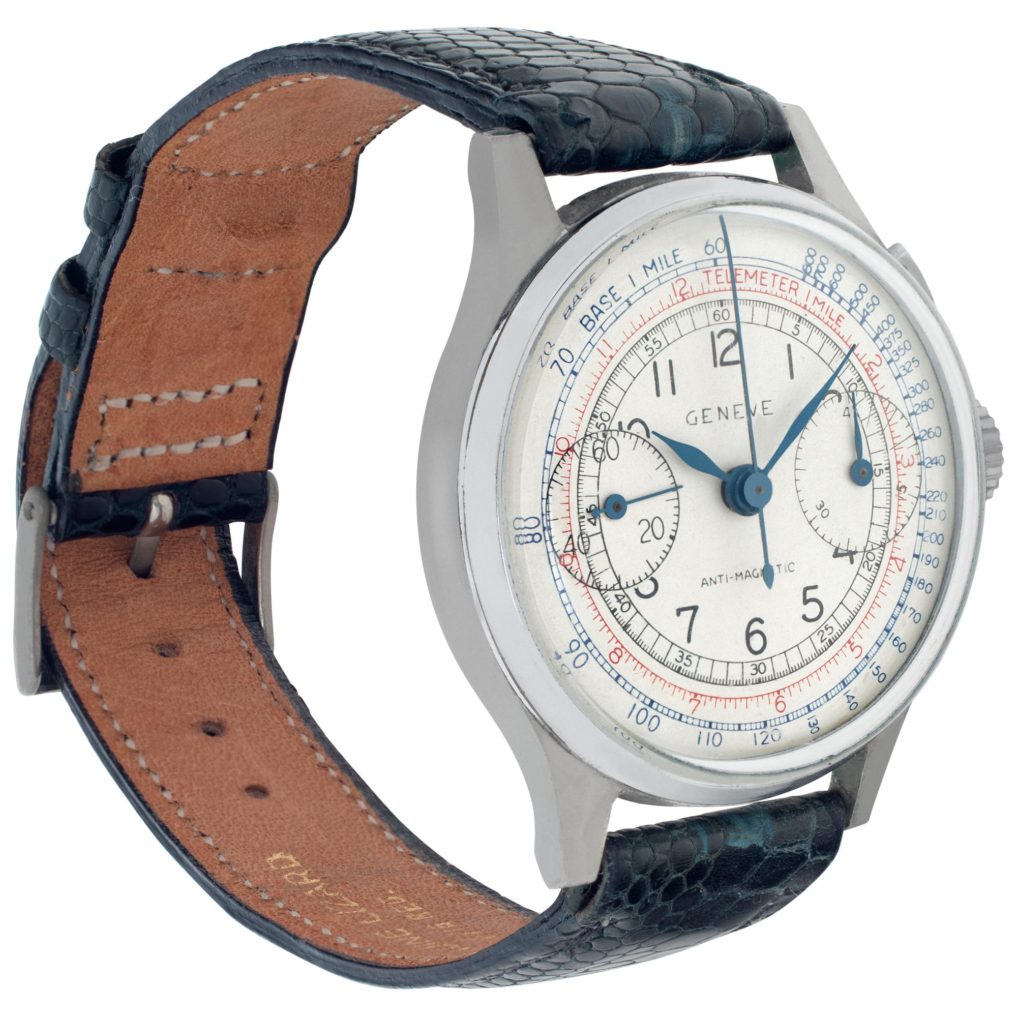 Geneve Vintage „Geneve“ Edelstahl-Armbanduhr im Zustand „Hervorragend“ im Angebot in Surfside, FL