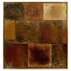 Geneviève Barbier, "Assemblage XII" Mixed Technique on Panels, French, Modern