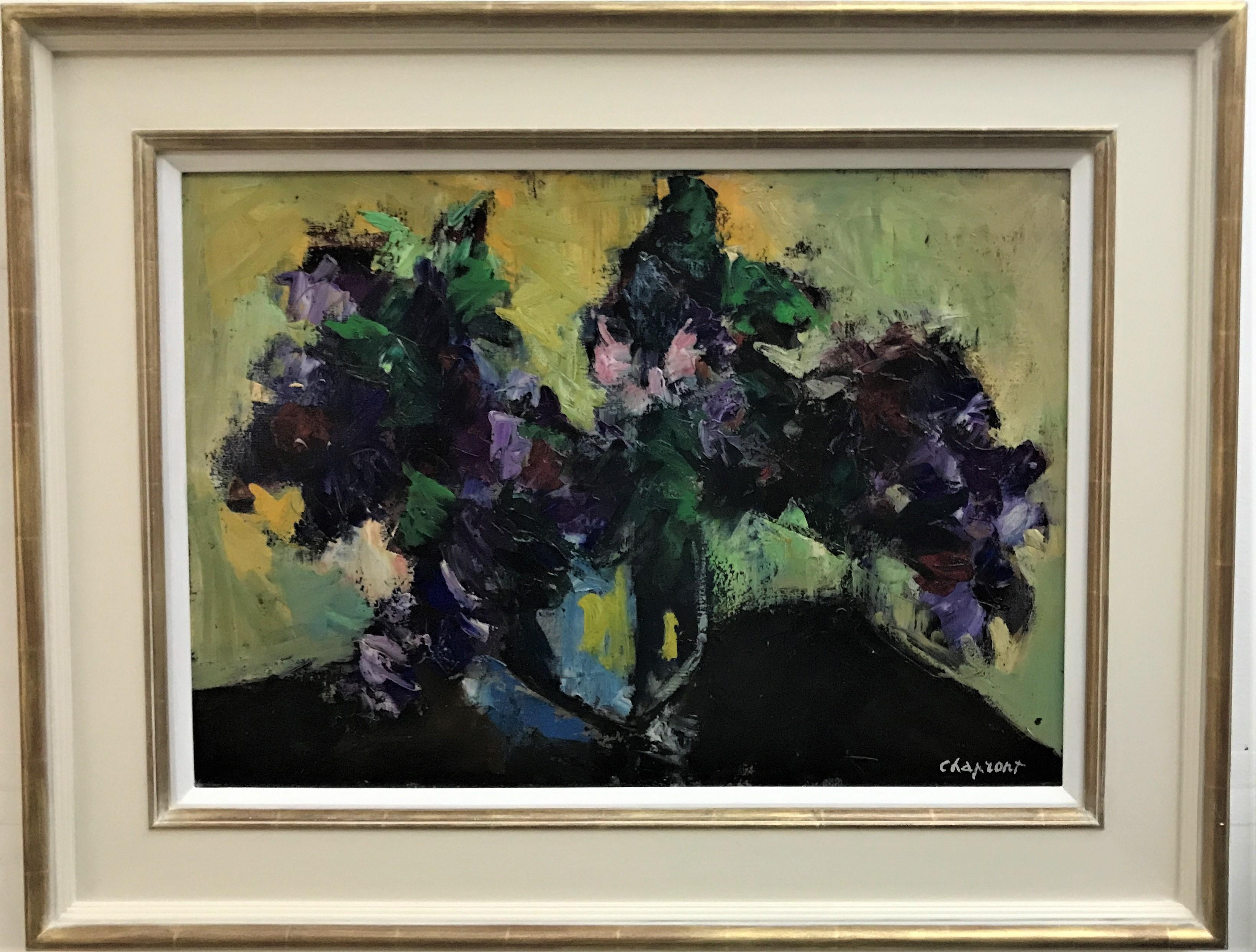  Bouquet de fleurs, nature morte impressionniste, huile sur toile originale, 20e siècle - Painting de Geneviève Chapront