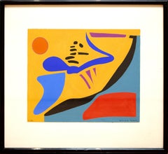 "Composition" by Geneviéve Claisse, Gouache, 1957