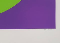 Black and Green Circle (Cercle noir/vert) (Minimalism, Geometric Abstraction)