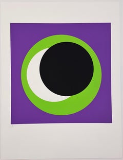 Black and Green Circle (Cercle noir/vert) (Minimalism, Geometric Abstraction)