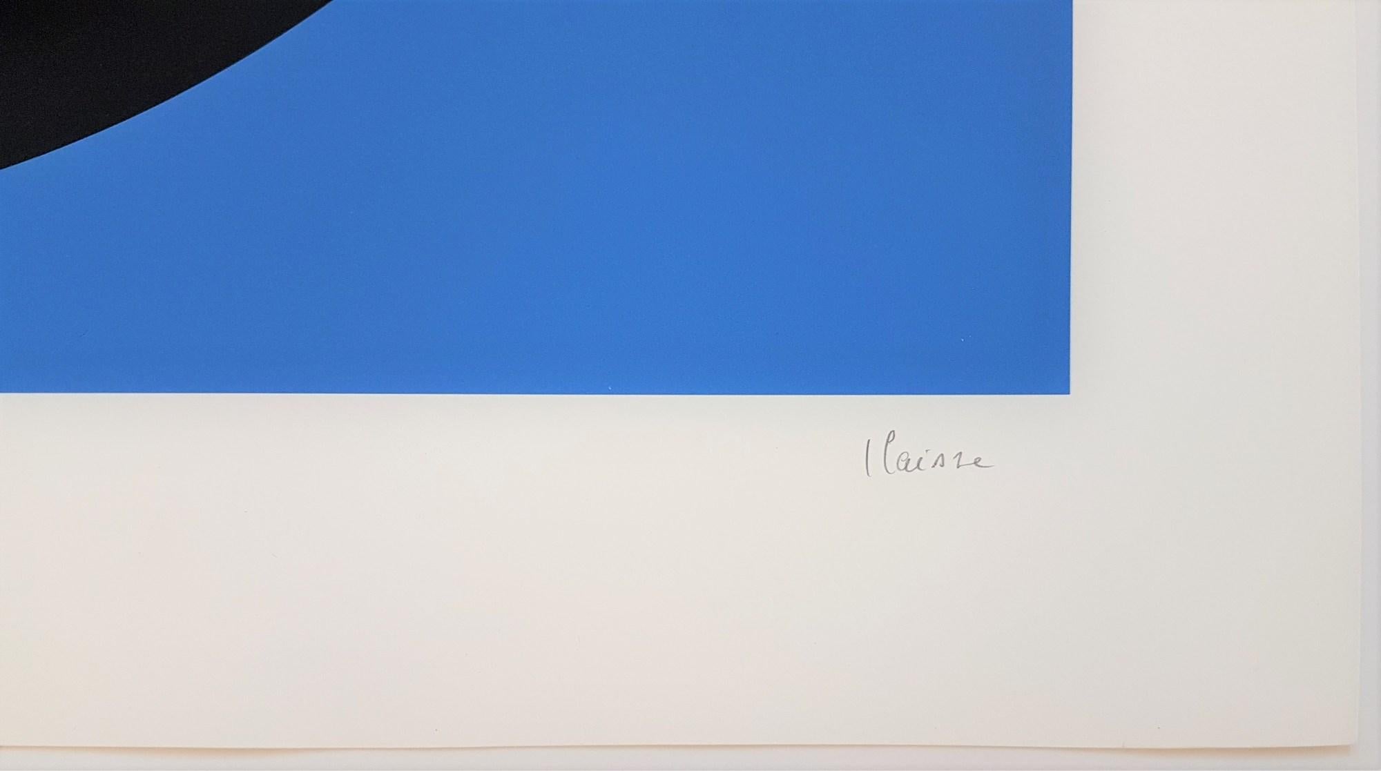 Blue Unit (Unité bleue) - Abstract Print by Geneviève Claisse