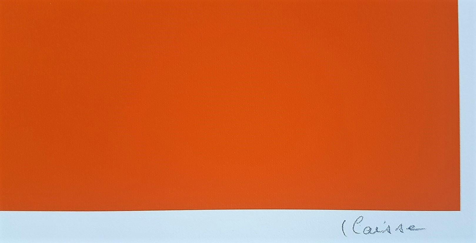 Orange Circle (Cercle orange) - Contemporary Print by Geneviève Claisse