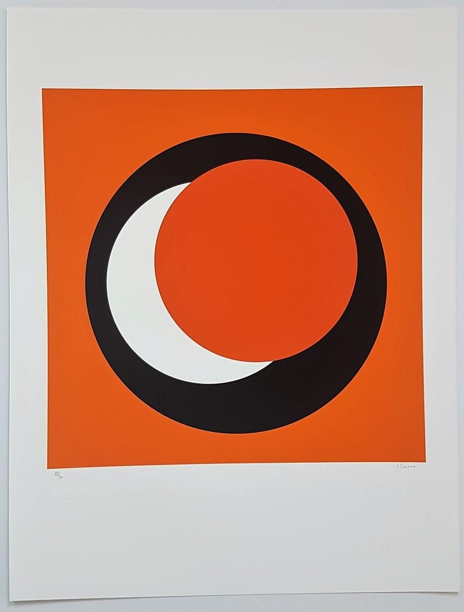 Orange Circle (Cercle orange) - Print by Geneviève Claisse