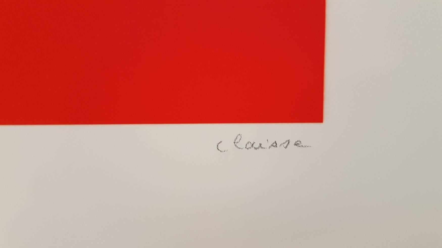 Red and Pink Circle (Cercle rouge/rose) - Print by Geneviève Claisse
