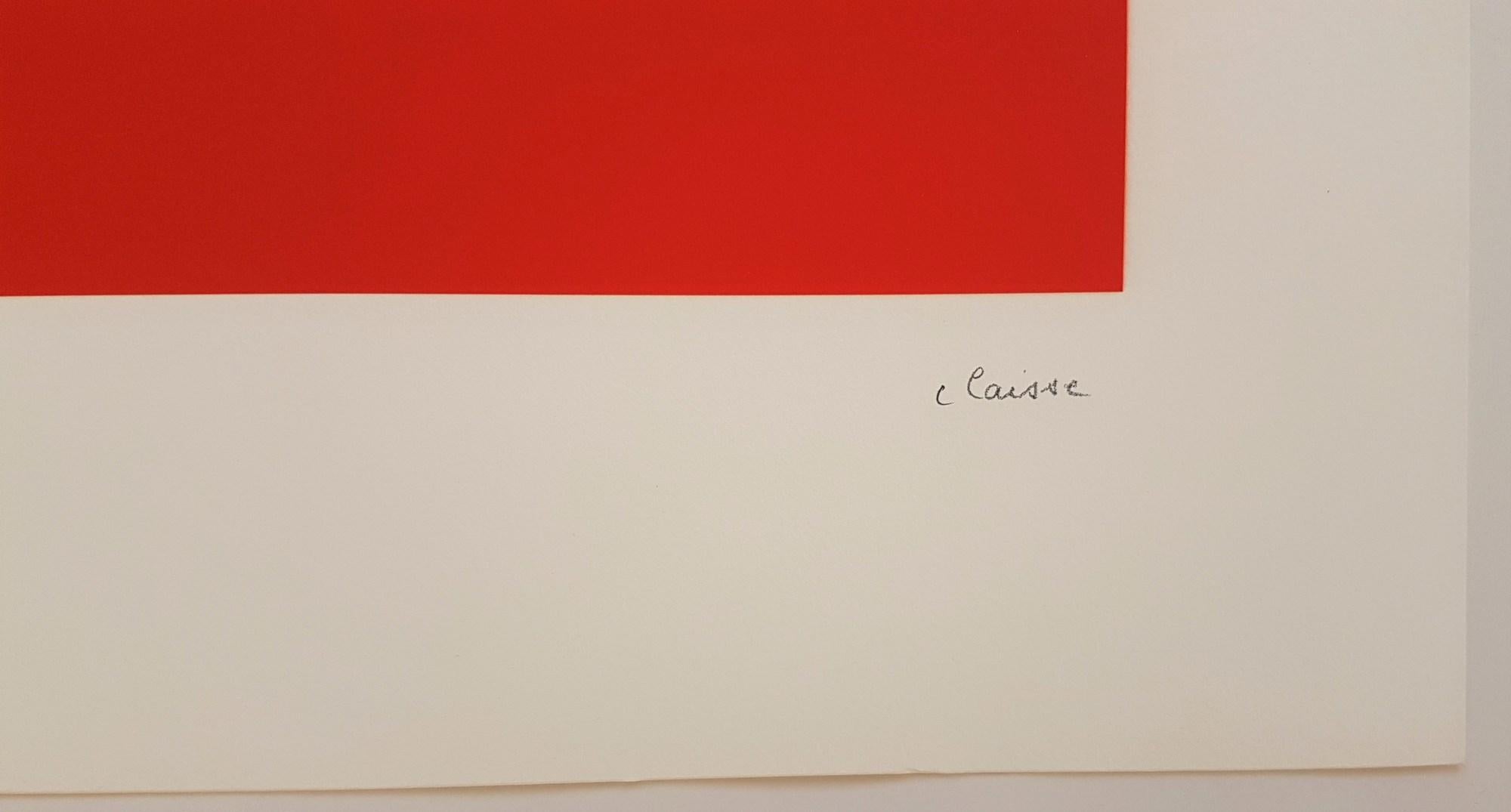 Red Unit (Unité Rouge) - Abstract Print by Geneviève Claisse