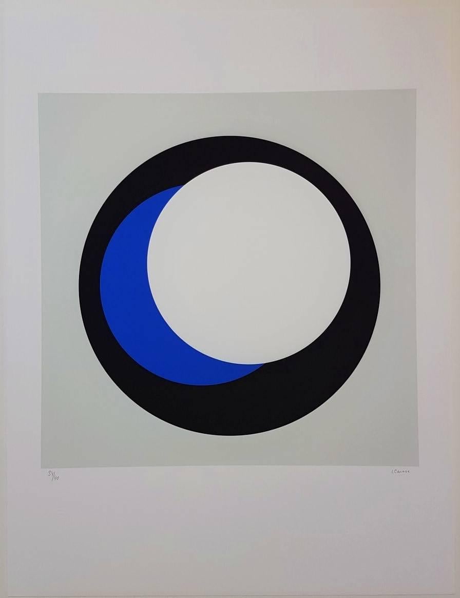 Geneviève Claisse Abstract Print - White Circle (Cercle blanc)