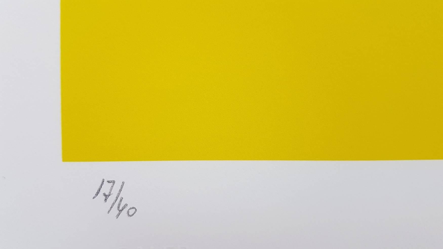 Cercle jaune (Yellow Circle) - Contemporain Print par Geneviève Claisse