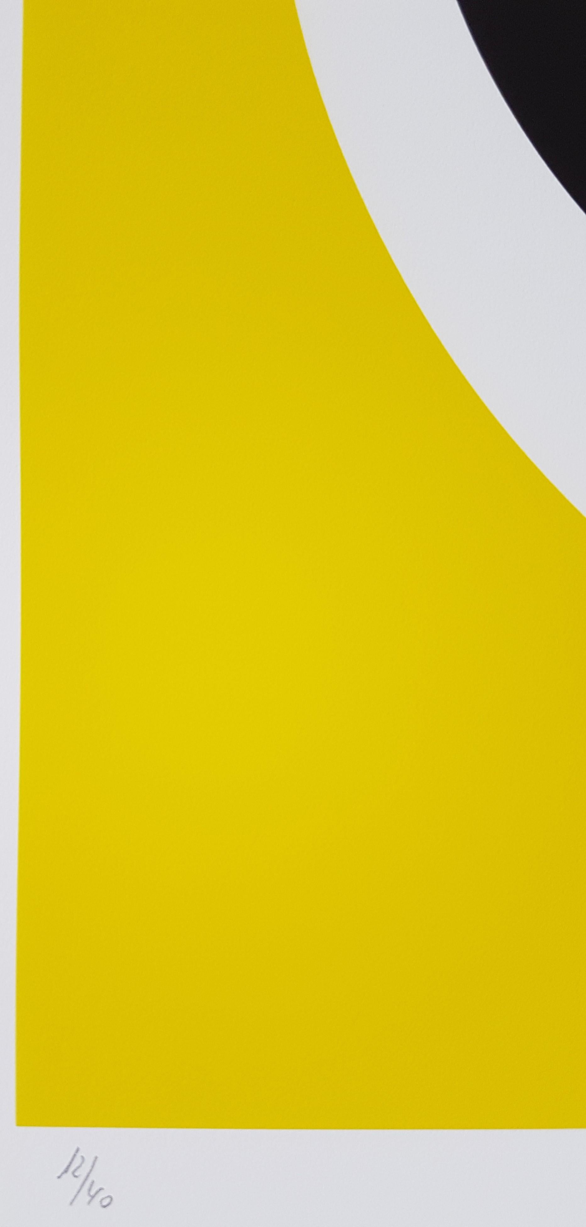 Yellow Circle (Cercle jaune) (Minimalism, Geometric Abstraction, Albers) - Contemporary Print by Geneviève Claisse