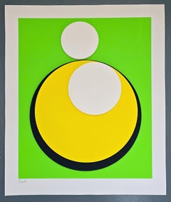 Cercle jaune sur vert vibrant (Minimal, Geometric, Bauhaus, Vibrant, ~37% OFF)