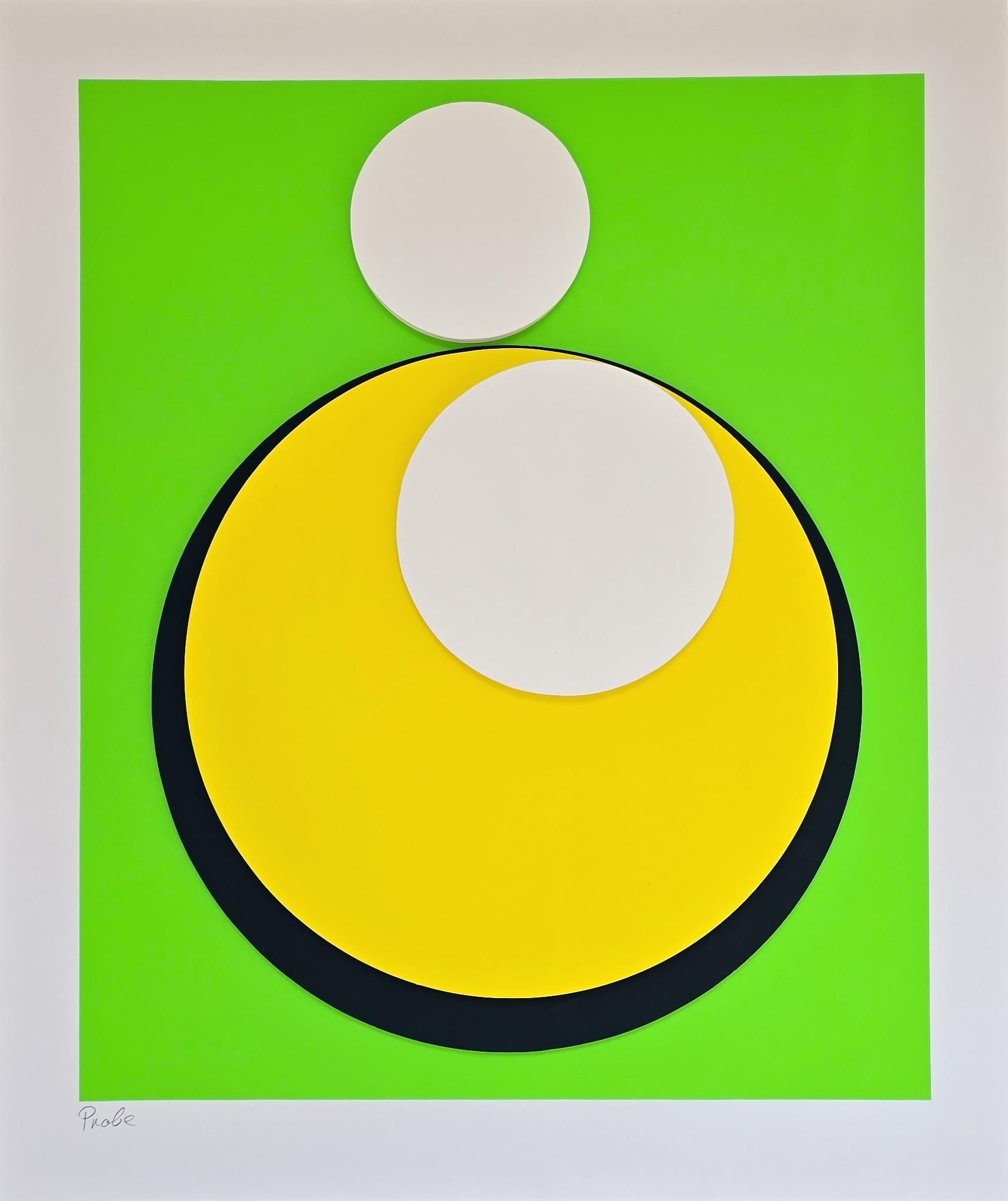 Yellow Circle on Vibrant Green (Minimal, Geometric, Bauhaus, Vibrant, ~37% OFF)
