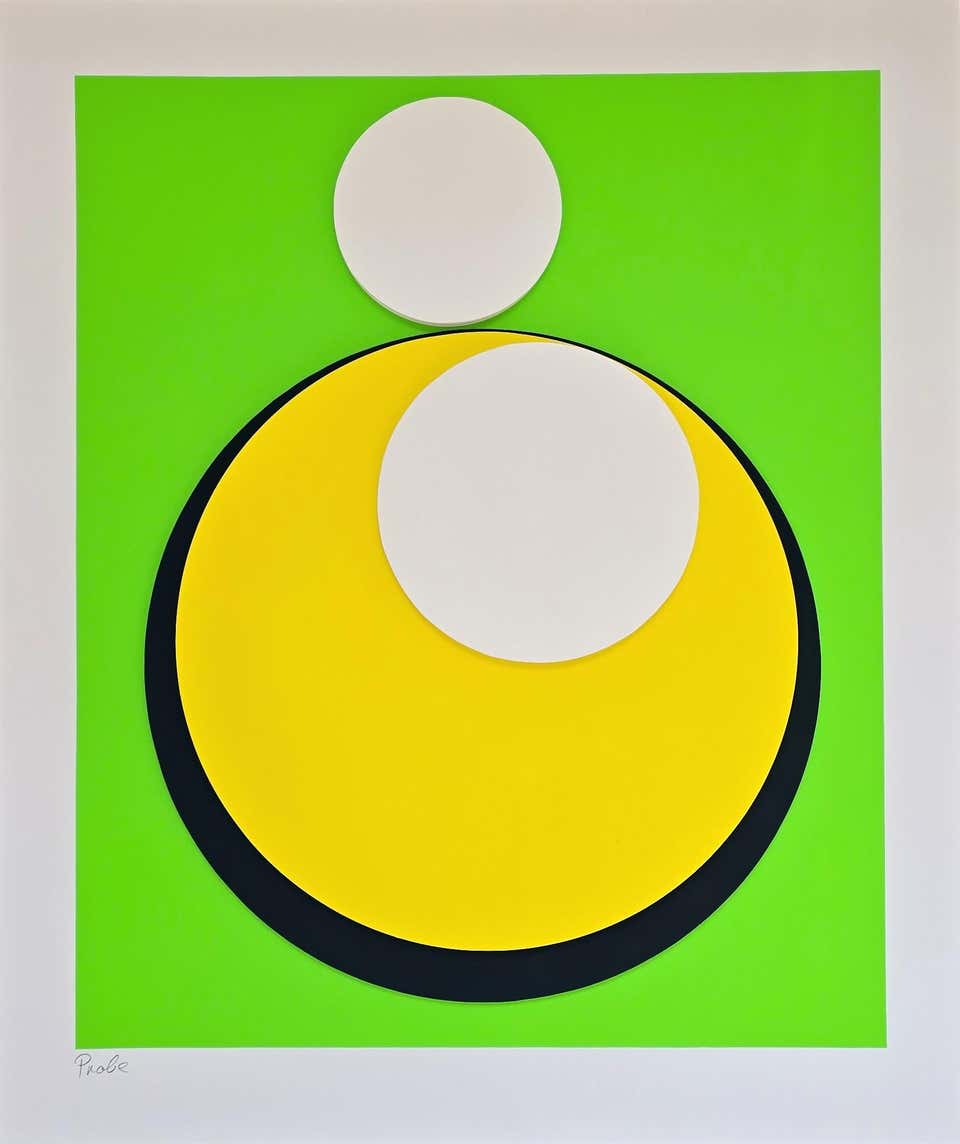 Yellow Circle on Vibrant Green (Minimal, Geometric, Bauhaus, Vibrant, ~37% OFF)