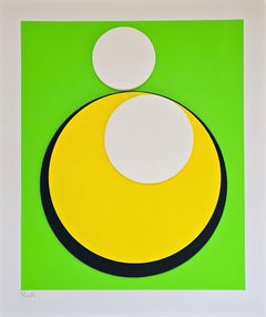 Círculo amarillo sobre verde vibrante (Mínimo, Geométrico, Bauhaus, Vibrante, ~37% DESCUENTO)