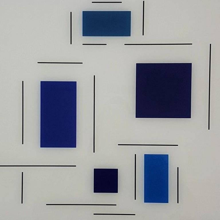 Geneviève Claisse
Title: Untitled (Blue)
Year: 2016
Medium: Mixed Media on Plexiglass
Signed and numbered by hand
Edition: 30
Size: 15.6 × 15.6 on 19.5 × 19.5 inches
COA provided

Geneviève Claisse (born 1935, in Quiévy), is a French geometrical