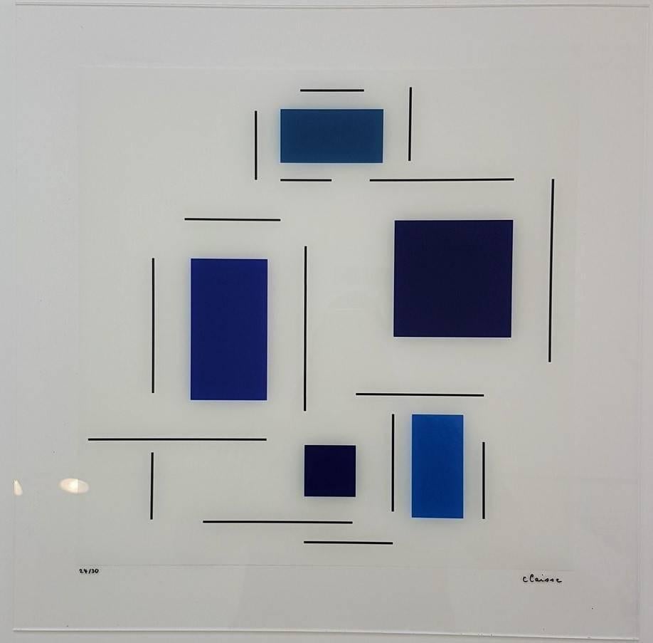 Untitled (Blue) - Print by Geneviève Claisse