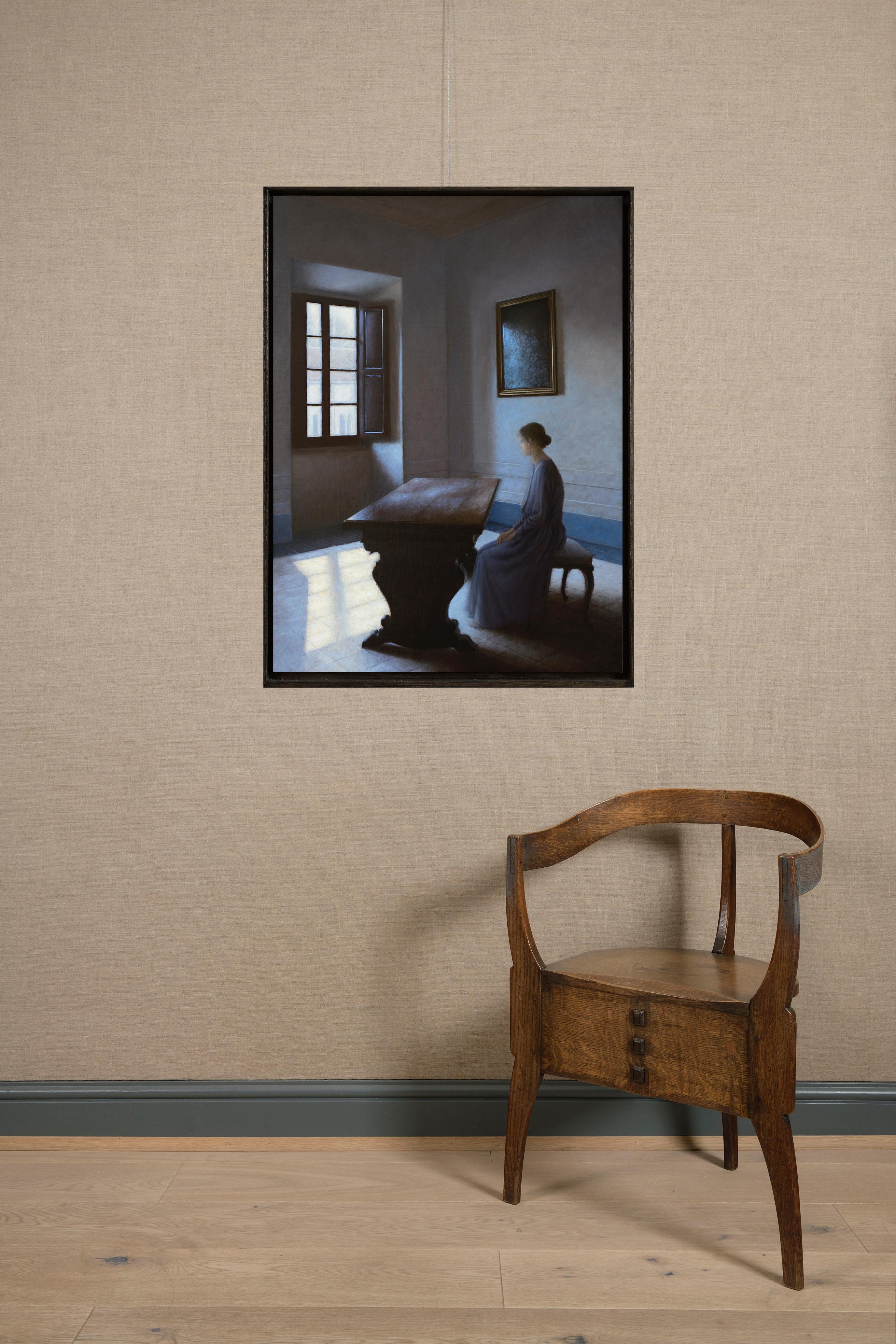 Intérieur bleu - Painting by Geneviève Daël