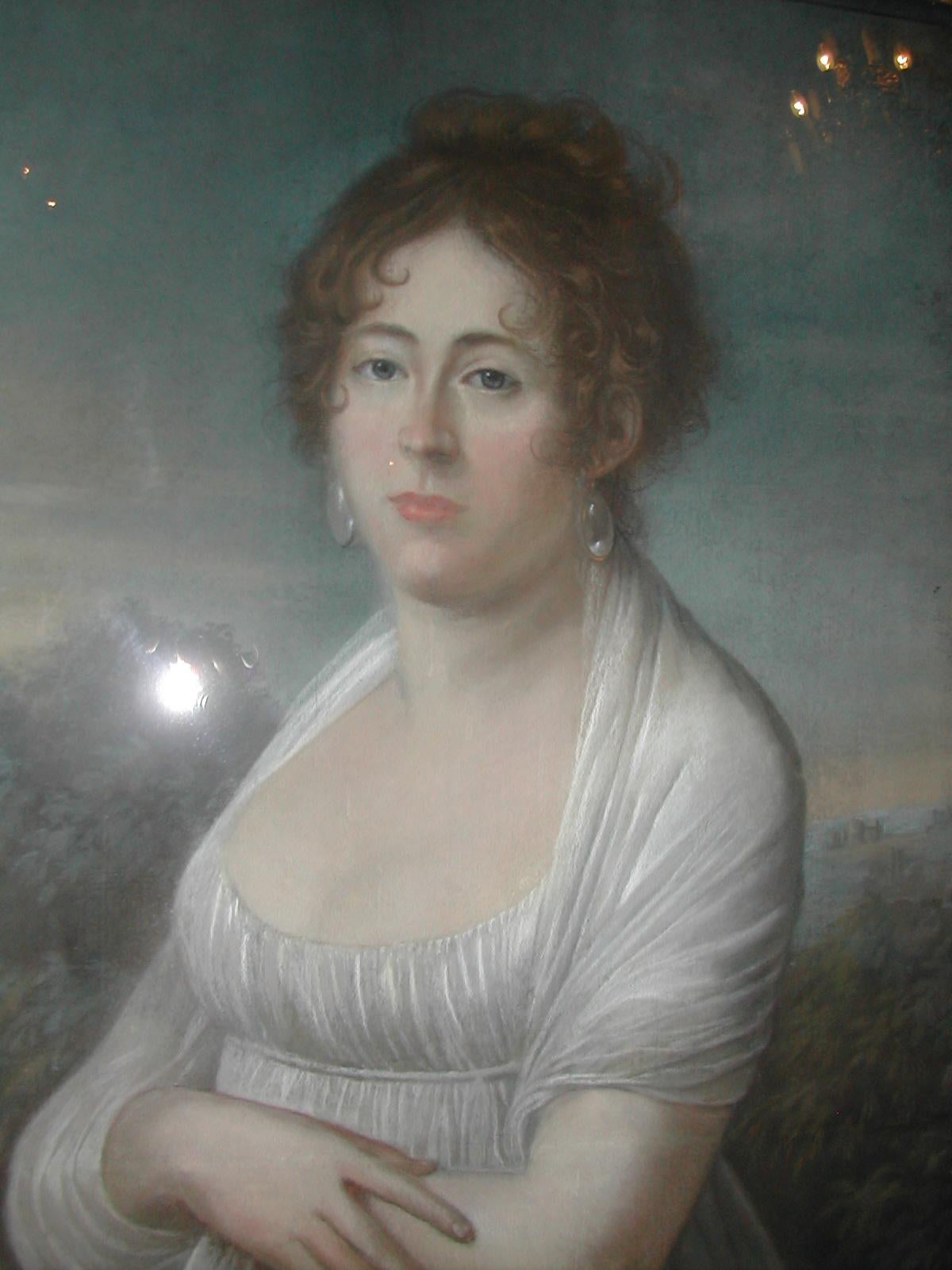 Genevieve Favart Portrait Painting - Portrait of Madam Gois pastel