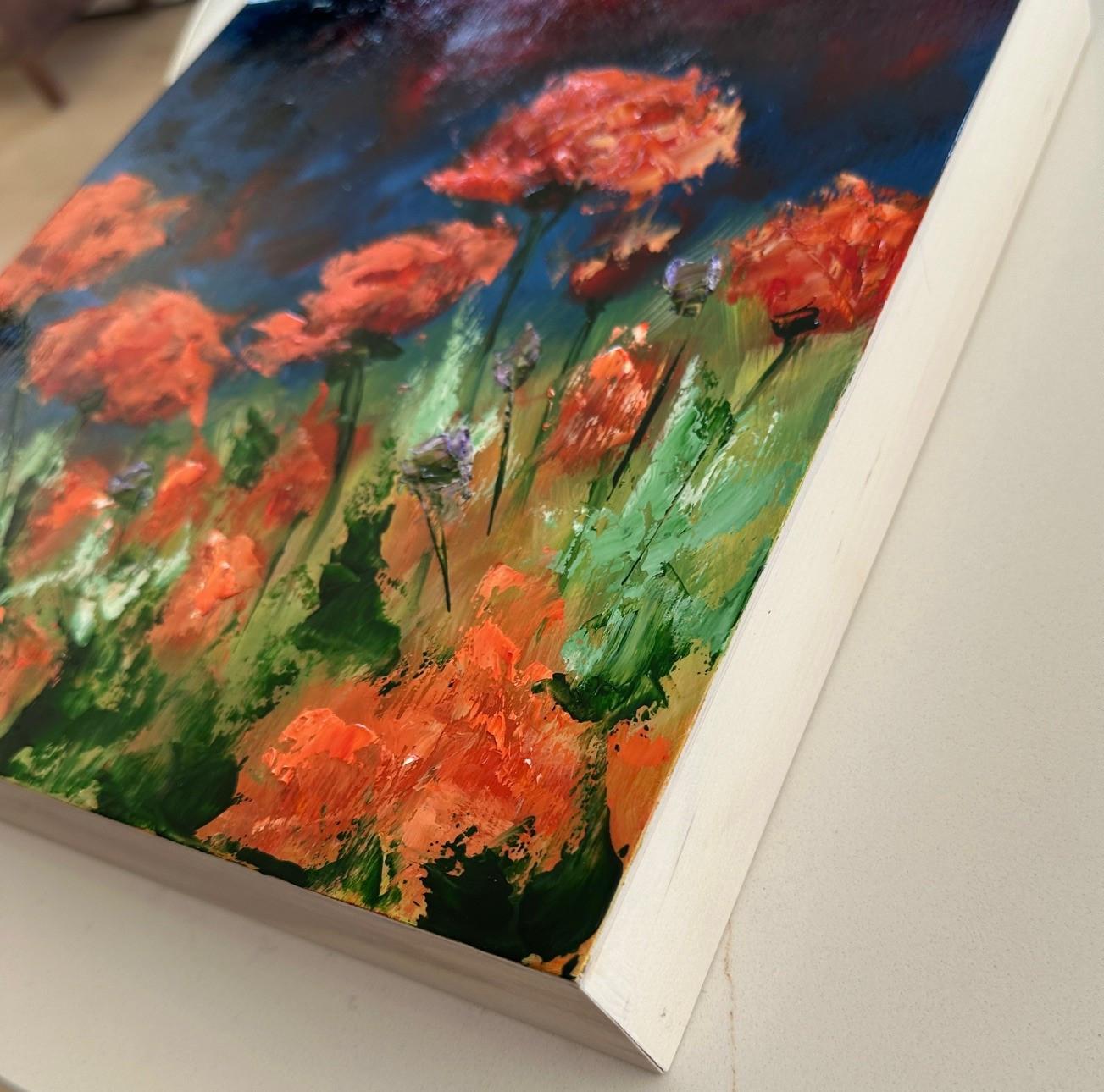 Eine Nacht mit dir (Ölgemälde, Impasto, Impressionismus, farbenfroh, Pastell, WARM) im Angebot 1