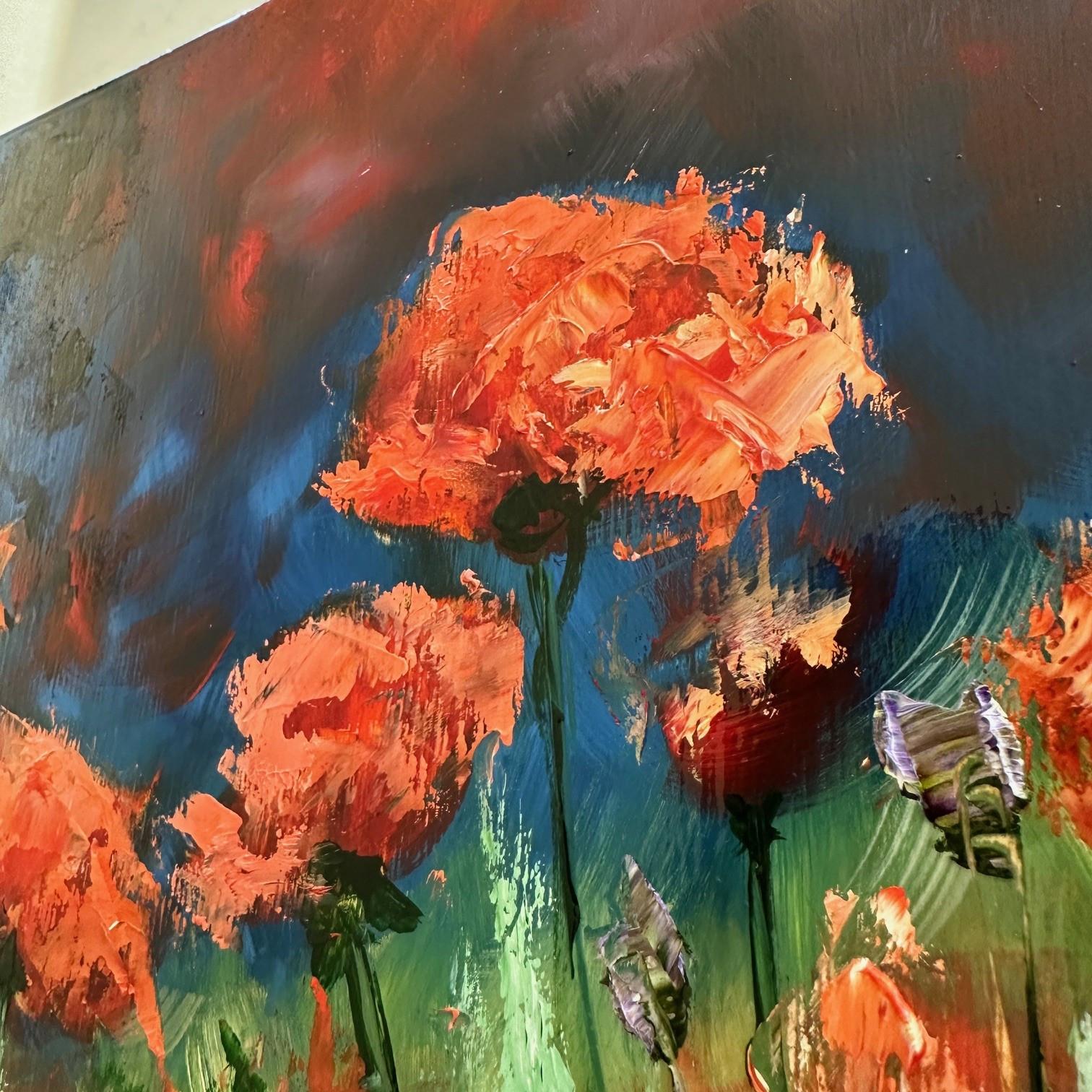 Eine Nacht mit dir (Ölgemälde, Impasto, Impressionismus, farbenfroh, Pastell, WARM) im Angebot 3