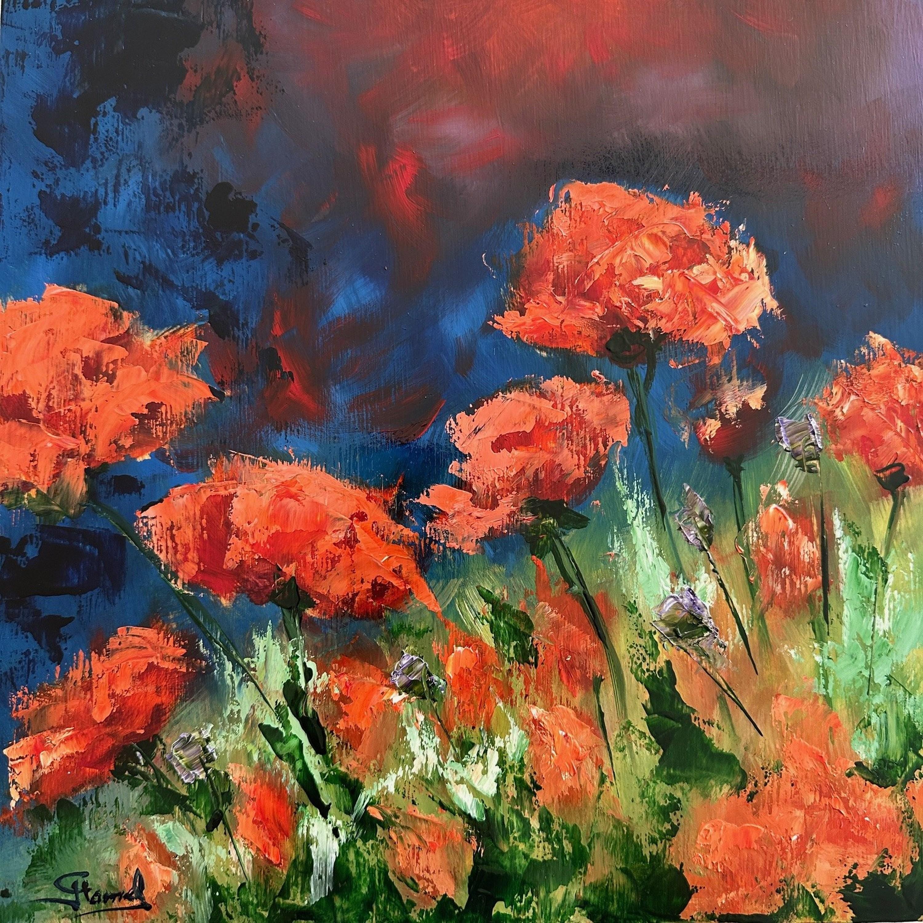 Eine Nacht mit dir (Ölgemälde, Impasto, Impressionismus, farbenfroh, Pastell, WARM)