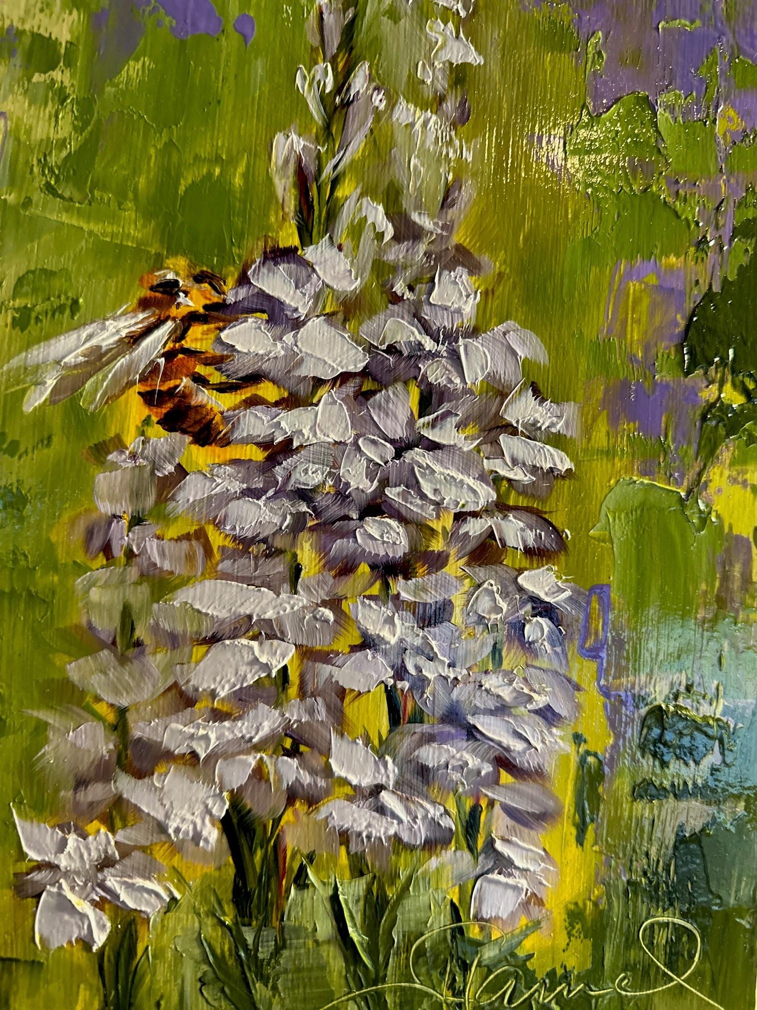 Biz Biz Bees (Oil Painting, Impasto, Impressionism, Colorful, Pastel, Warm) 3